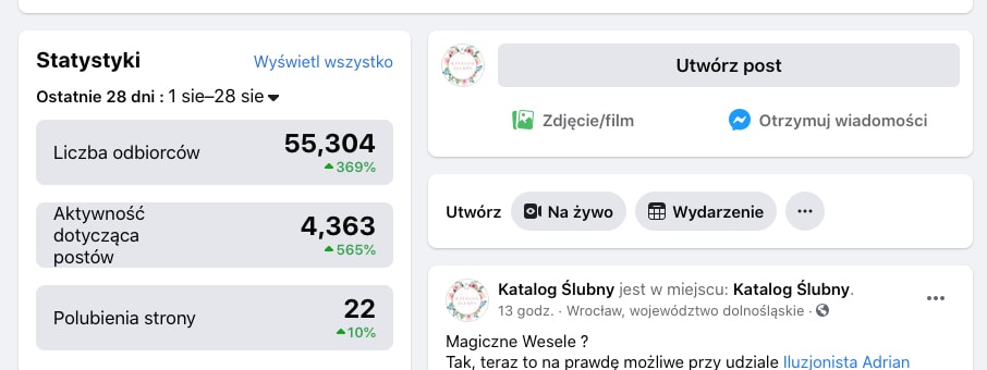 Aktywność Katalog Ślubny